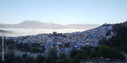 モロッコ シャウエン旧市街にかかる雲海 2019年9月に撮影