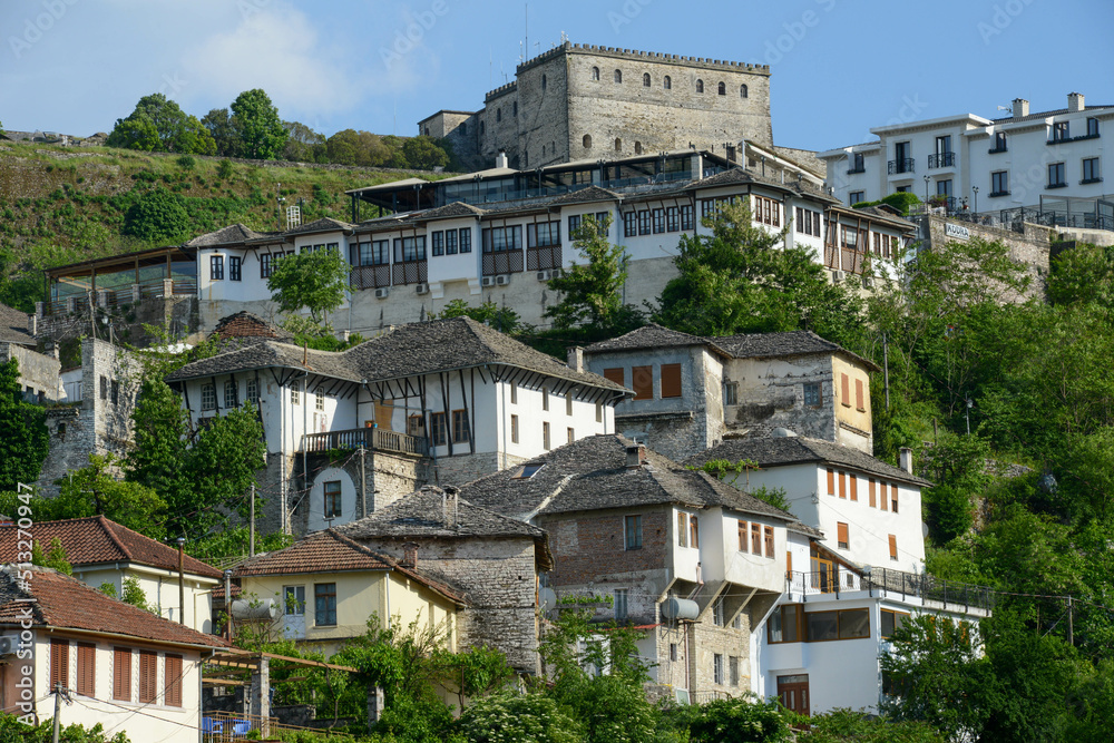 Fototapeta premium View at the town of Gjirokastra on Albania
