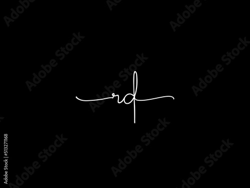 Φωτογραφία Premium RD Signature Logo Icon, Signature Rd dr Logo Letter Vector Art With Slim