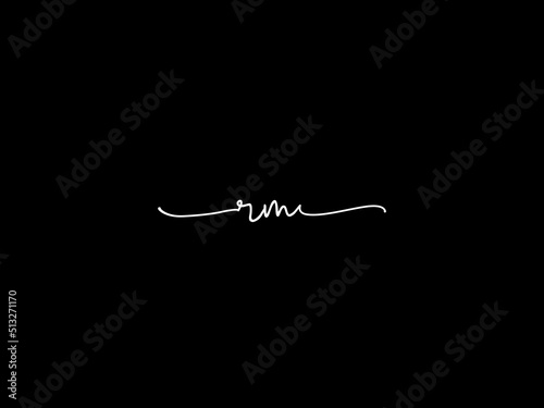 Premium RM Signature Logo Icon, Signature Rm mr Logo Letter Vector Art With Slime Signature Letter Black Icon Design for Any Type Of Business