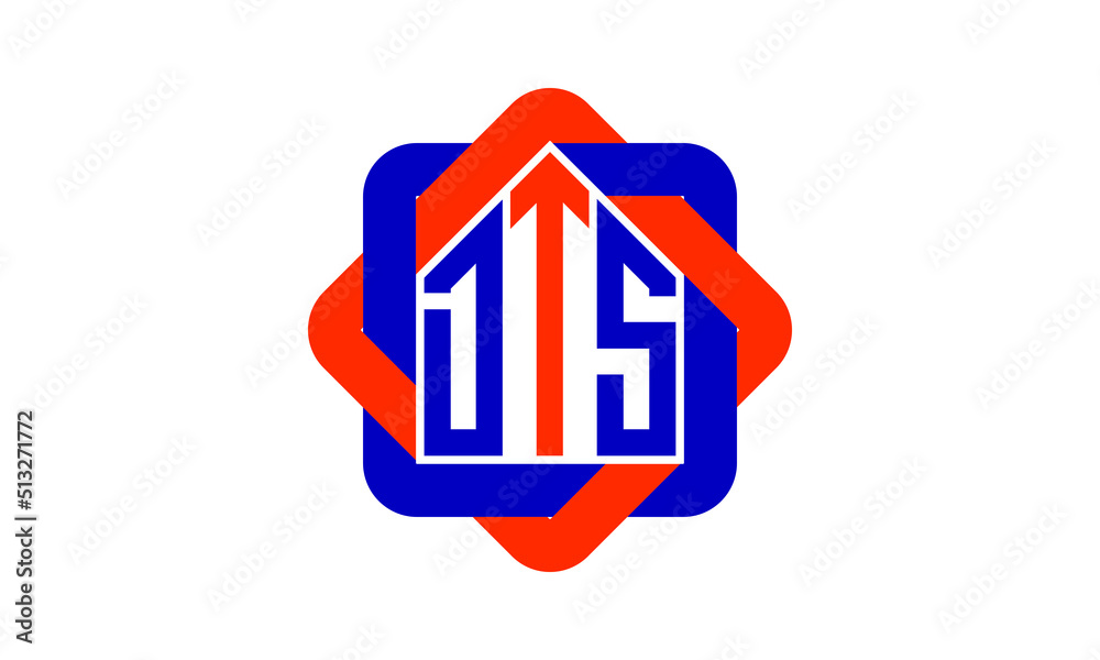 DTS three letter real estate logo with home icon logo design vector ...