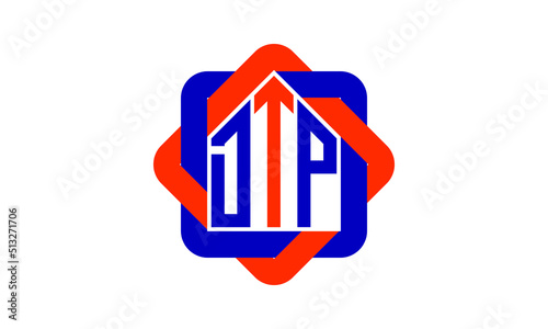 DTP three letter real estate logo with home icon logo design vector template | construction logo | housing logo | engineering logo | initial letter logo | minimalist logo | property logo |