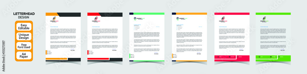 Creative & Clean business style letterhead template, corporate letterhead bundle design, A4 Letterhead Template Vector Design, Abstract Letterhead Design, Modern orange letterhead layout template, Creative & Clean business style letterhead template, corporate letterhead bundle design, A4 Letterhead Template Vector Design, Abstract Letterhead Design, Modern orange letterhead layout template,