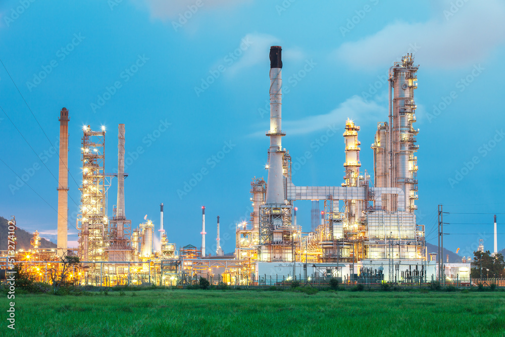 Fototapeta premium Oil refinery in the middle of field (Thailand)