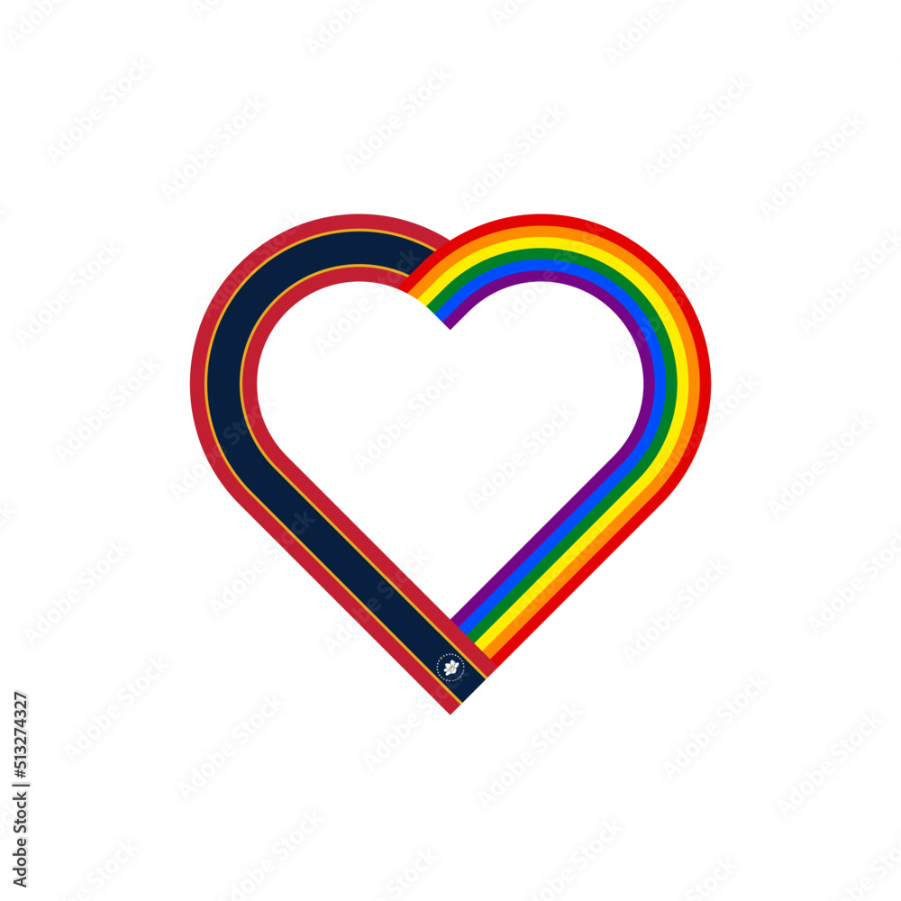 unity concept. heart ribbon icon of mississippi state and rainbow flags. vector illustration isolated on white background unity concept. heart ribbon icon of mississippi state and rainbow flags. vector illustration isolated on white background