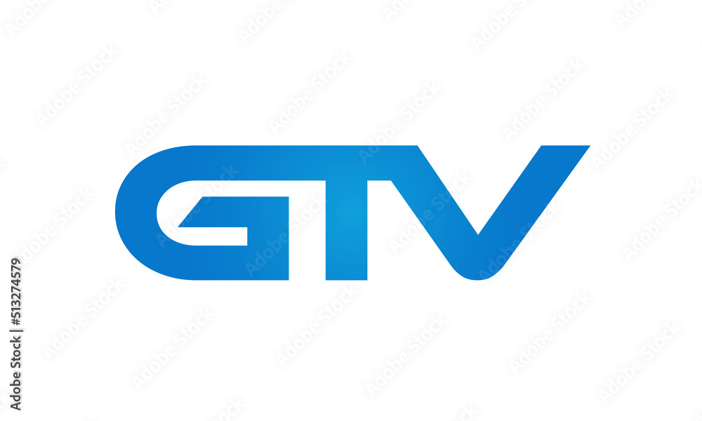 GTV letters Joined logo design connect letters with chin logo logotype icon concept GTV letters Joined logo design connect letters with chin logo logotype icon concept