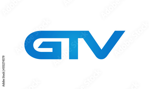 GTV letters Joined logo design connect letters with chin logo logotype icon concept