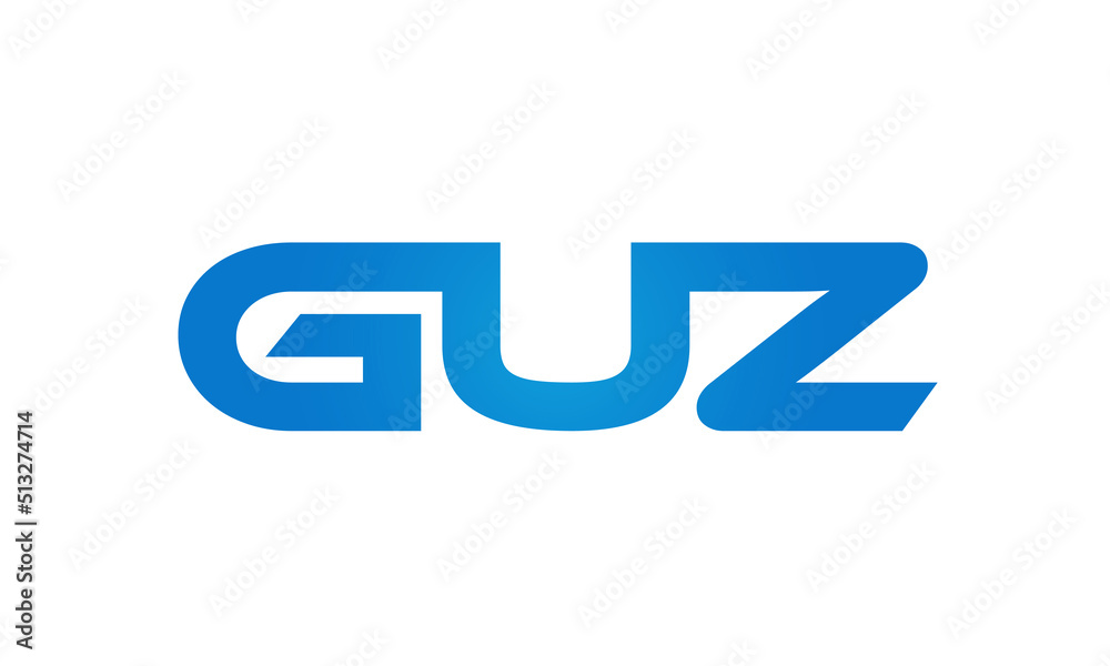 GUZ letters Joined logo design connect letters with chin logo logotype icon concept GUZ letters Joined logo design connect letters with chin logo logotype icon concept