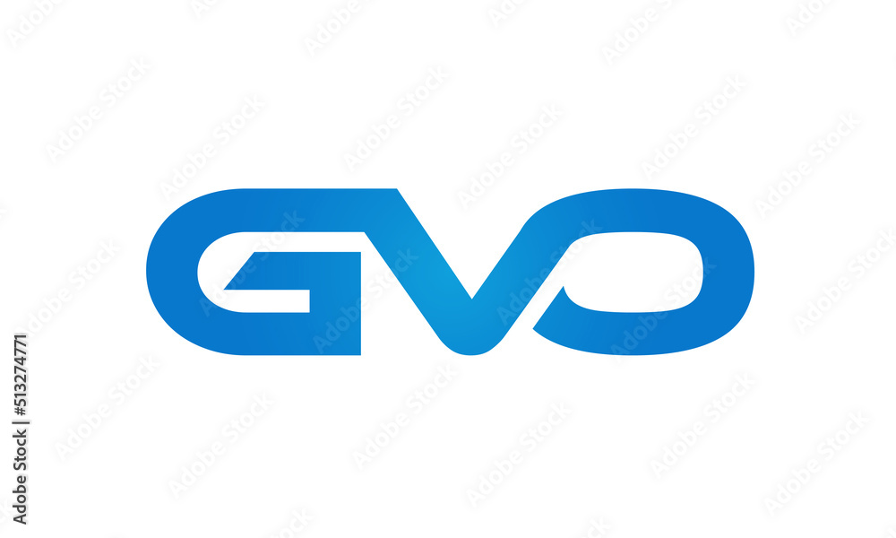 GVO letters Joined logo design connect letters with chin logo logotype