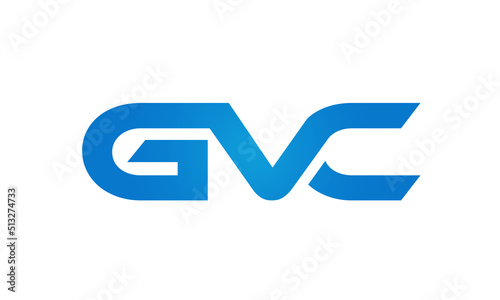 GVC letters Joined logo design connect letters with chin logo logotype icon concept
