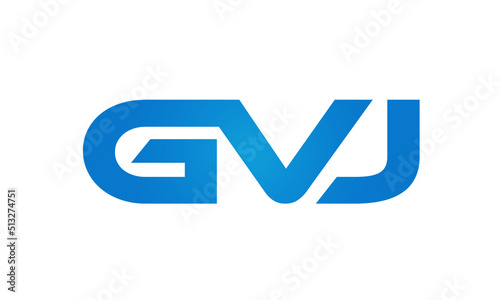 GVJ letters Joined logo design connect letters with chin logo logotype icon concept