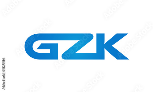 GZK letters Joined logo design connect letters with chin logo logotype icon concept