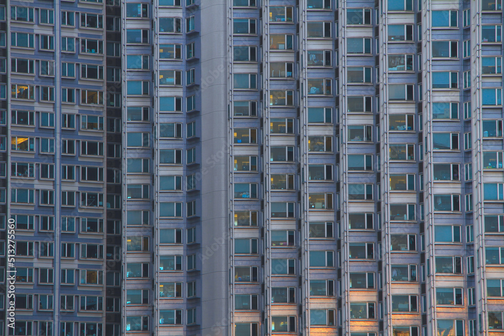 Windows of a Hotel Building in Hong Kong Windows of a Hotel Building in Hong Kong