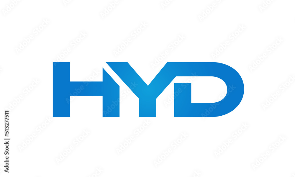 HYD letters Joined logo design connect letters with chin logo logotype icon concept HYD letters Joined logo design connect letters with chin logo logotype icon concept