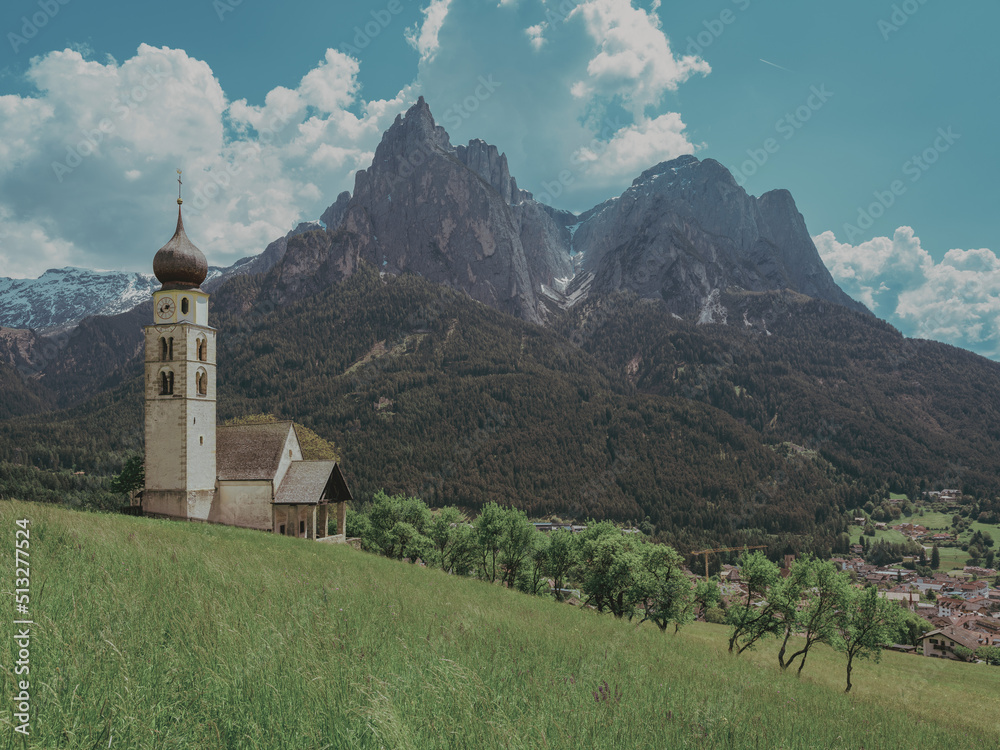 church in the valley of the holy trinity, the dolomites, italy church in the valley of the holy trinity, the dolomites, italy