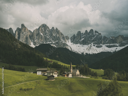 beautiful landscape with the dolomites mountains  italy