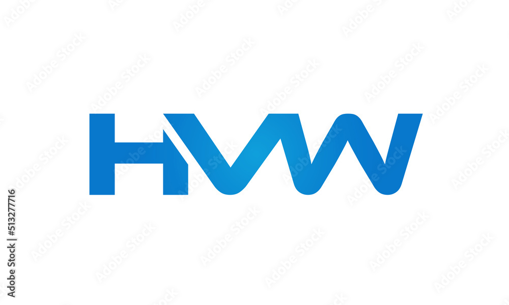 HVW letters Joined logo design connect letters with chin logo logotype icon concept HVW letters Joined logo design connect letters with chin logo logotype icon concept