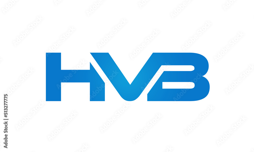HVB letters Joined logo design connect letters with chin logo logotype icon concept HVB letters Joined logo design connect letters with chin logo logotype icon concept
