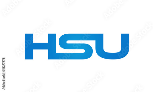 HSU letters Joined logo design connect letters with chin logo logotype icon concept © PIARA KHATUN