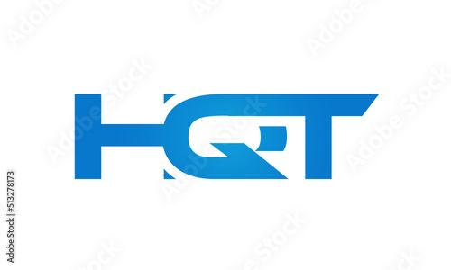 HQT letters Joined logo design connect letters with chin logo logotype icon concept