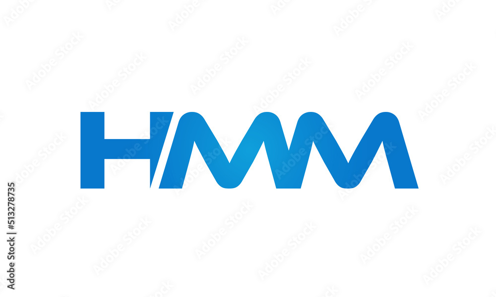 HMM letters Joined logo design connect letters with chin logo logotype icon concept