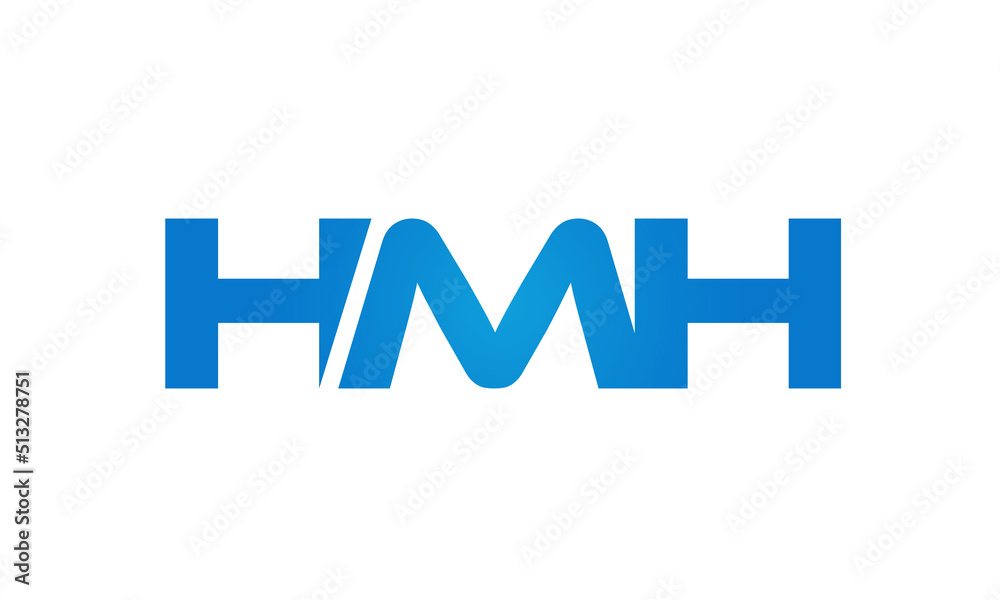 HMH letters Joined logo design connect letters with chin logo logotype icon concept