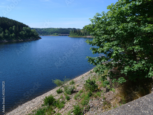 Views of the Okertalsperre in summer in Altenau in the district of Goslar in the state of Lower Saxony..etc. Okertalsperre in different views.. © Martin