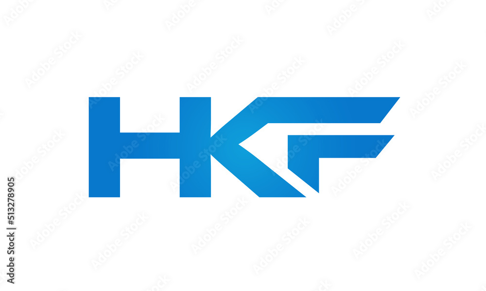 HKF letters Joined logo design connect letters with chin logo logotype icon concept HKF letters Joined logo design connect letters with chin logo logotype icon concept
