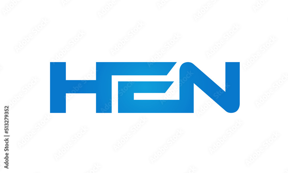 HEN letters Joined logo design connect letters with chin logo logotype icon concept
