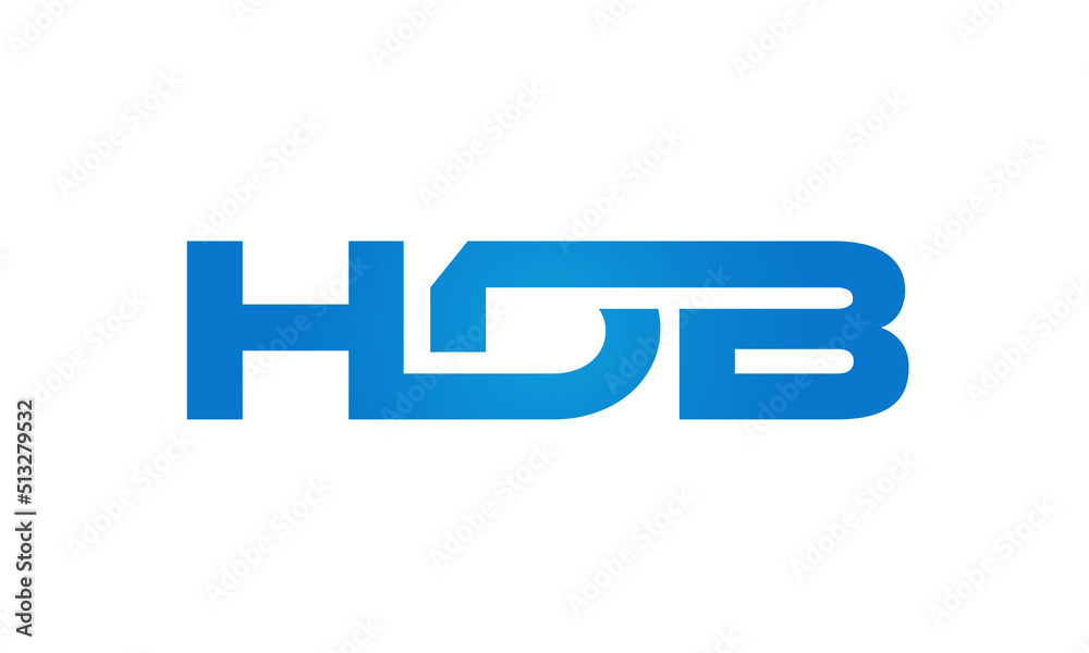 HDB letters Joined logo design connect letters with chin logo logotype icon concept HDB letters Joined logo design connect letters with chin logo logotype icon concept