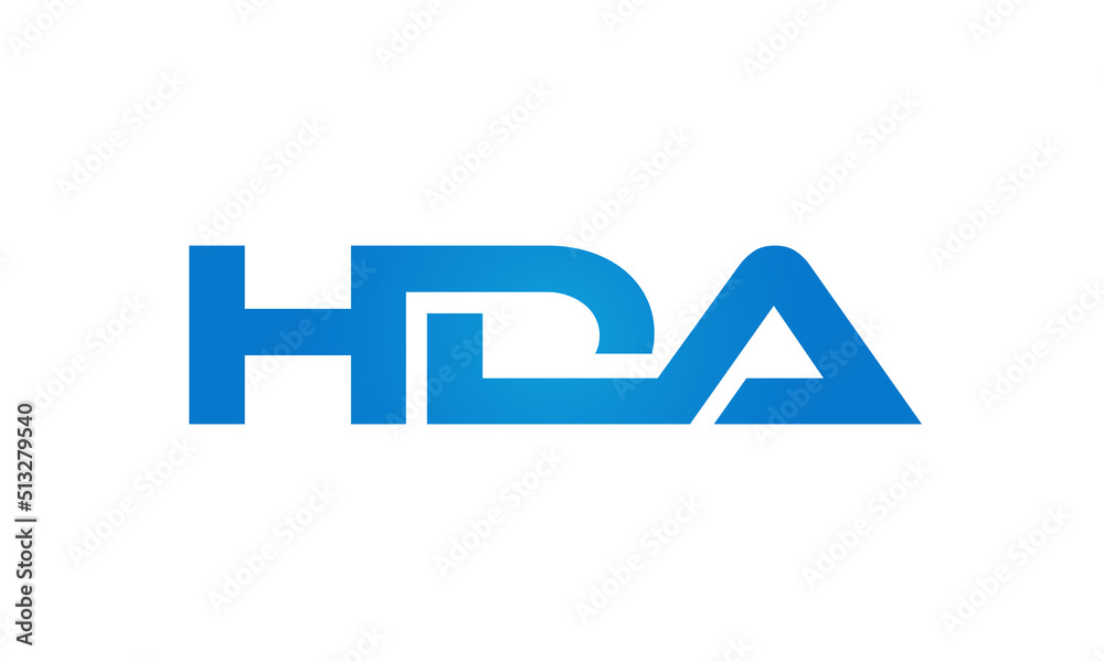 HDA letters Joined logo design connect letters with chin logo logotype icon concept HDA letters Joined logo design connect letters with chin logo logotype icon concept