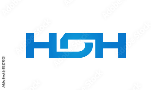 HDH letters Joined logo design connect letters with chin logo logotype icon concept