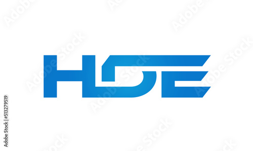 HDE letters Joined logo design connect letters with chin logo logotype icon concept