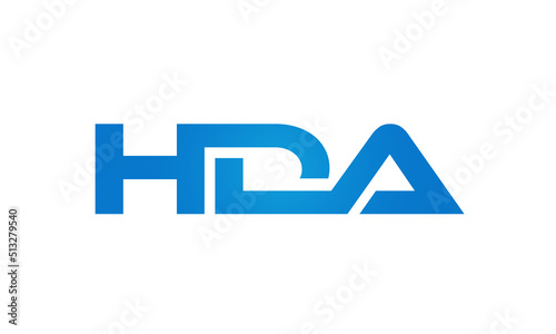 HDA letters Joined logo design connect letters with chin logo logotype icon concept