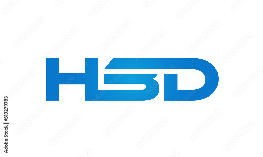 HBD letters Joined logo design connect letters with chin logo logotype icon concept