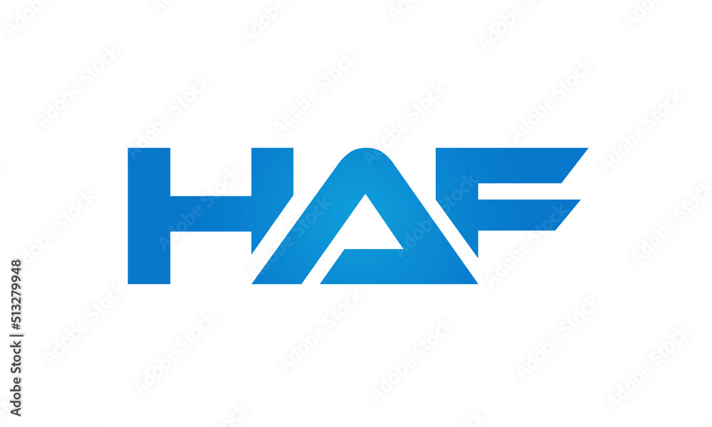 HAF letters Joined logo design connect letters with chin logo logotype icon concept