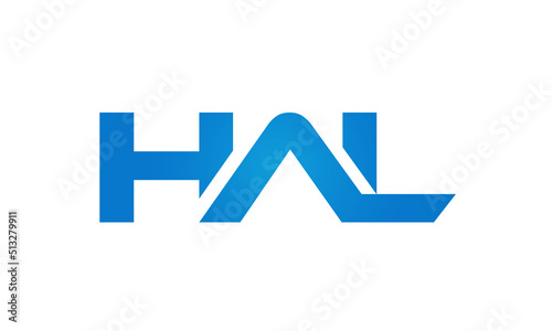 HAL letters Joined logo design connect letters with chin logo logotype icon concept