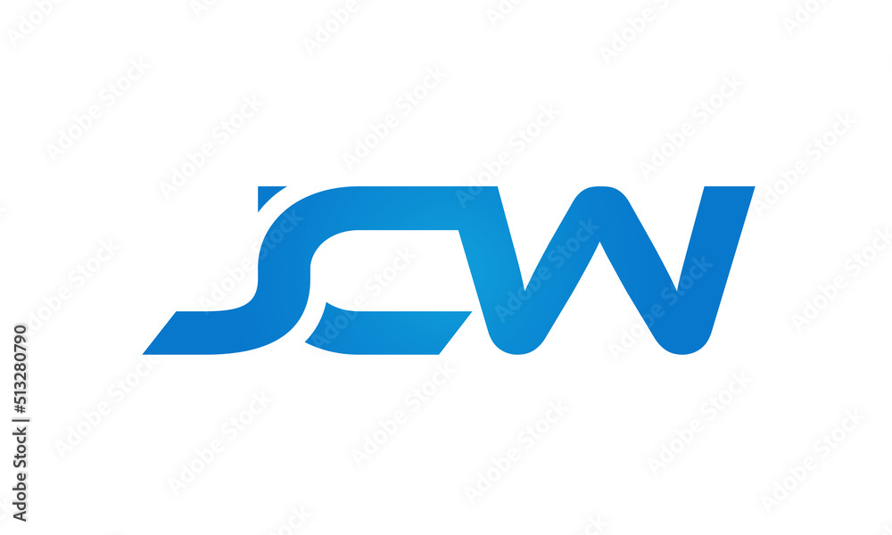 JCW letters Joined logo design connect letters with chin logo logotype icon concept JCW letters Joined logo design connect letters with chin logo logotype icon concept
