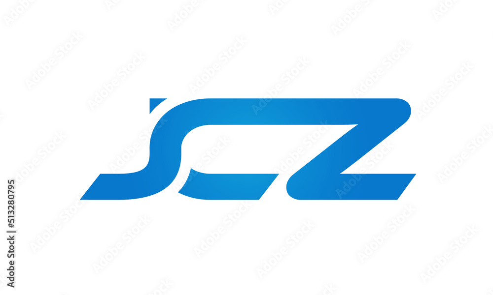 JCZ letters Joined logo design connect letters with chin logo logotype icon concept