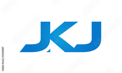 JKJ letters Joined logo design connect letters with chin logo logotype icon concept