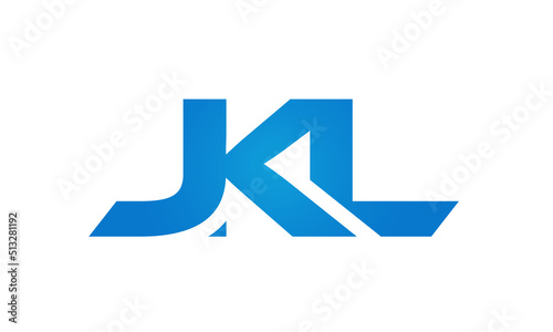 JKL letters Joined logo design connect letters with chin logo logotype icon concept
