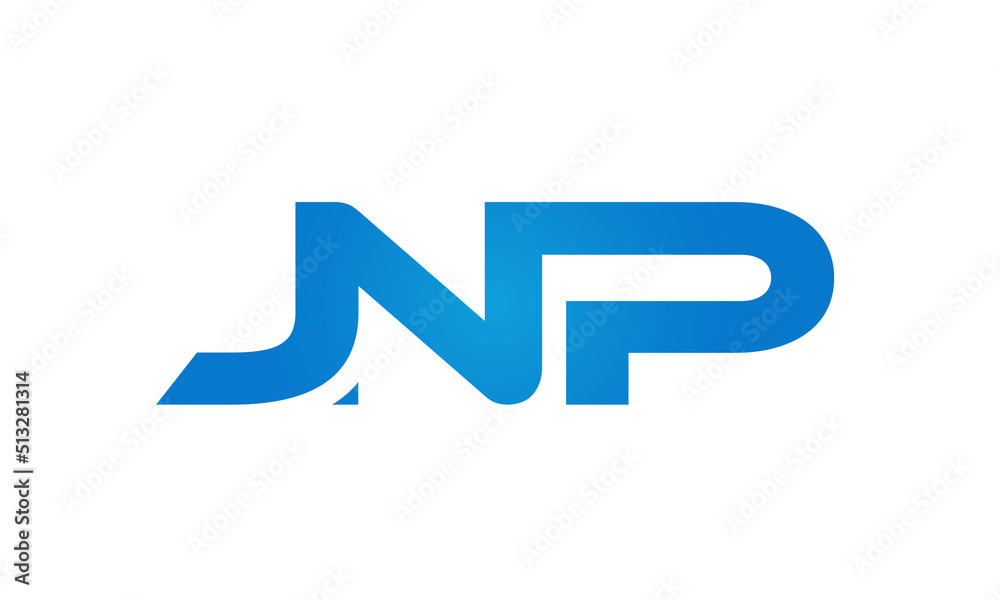 JNP letters Joined logo design connect letters with chin logo logotype icon concept