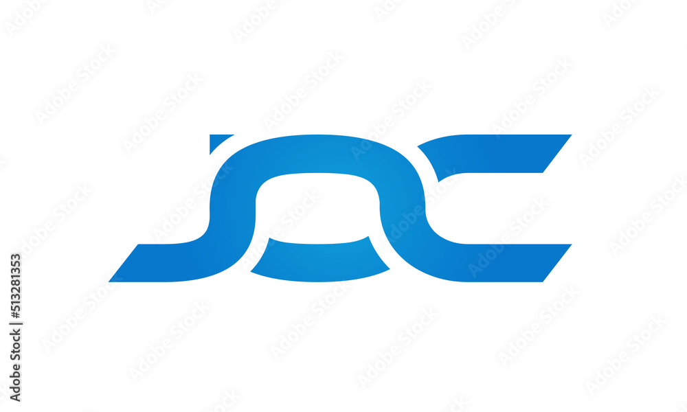 JOC letters Joined logo design connect letters with chin logo logotype icon concept JOC letters Joined logo design connect letters with chin logo logotype icon concept