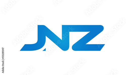 JNZ letters Joined logo design connect letters with chin logo logotype icon concept
