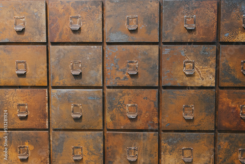 vintage background of old metal grunge drawers pattern texture