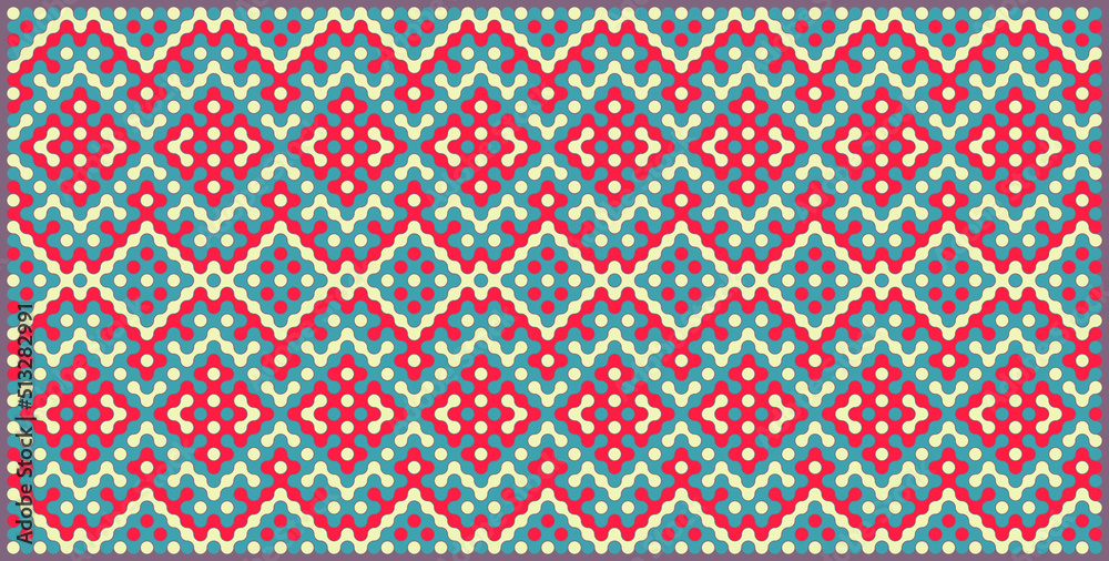 Multicolor truchet tiling connections illustration Multicolor truchet tiling connections illustration
