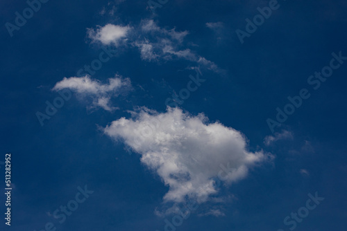 Random shape of cloud on clear blue sky