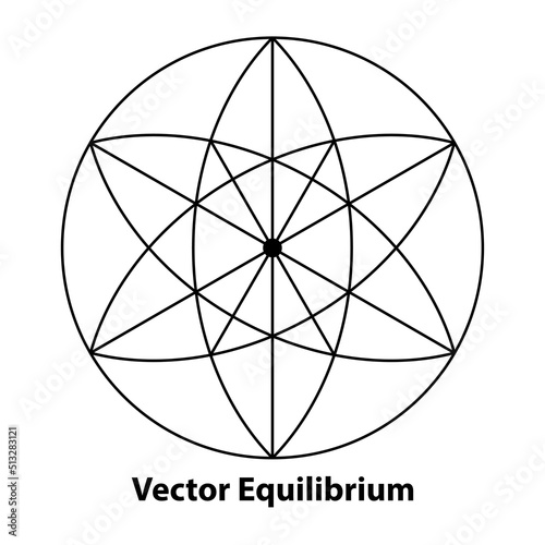 Vector Equilibrium circle geometric shape. vector outline. photo