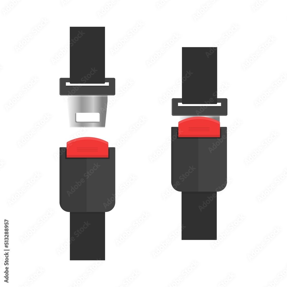 Vector icon open and closed safety belt on white isolated background. Layers grouped for easy editing illustration. For your design. Vector icon open and closed safety belt on white isolated background. Layers grouped for easy editing illustration. For your design.