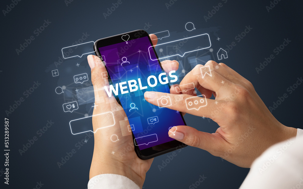 Hand using smartphone with social media concept Hand using smartphone with social media concept